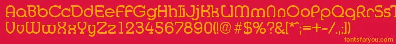 フォントMediaSerialRegularDb – 赤い背景にオレンジの文字