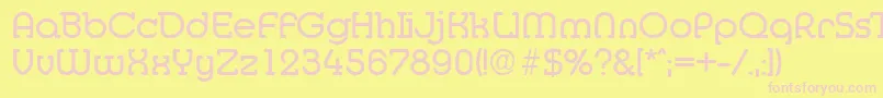 MediaSerialRegularDb-fontti – vaaleanpunaiset fontit keltaisella taustalla