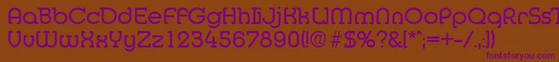 Czcionka MediaSerialRegularDb – fioletowe czcionki na brązowym tle