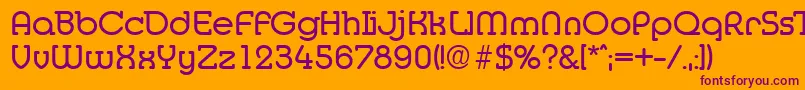 Шрифт MediaSerialRegularDb – фиолетовые шрифты на оранжевом фоне
