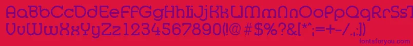 MediaSerialRegularDb-Schriftart – Violette Schriften auf rotem Hintergrund