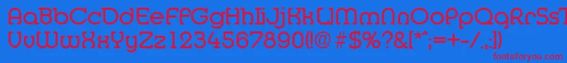 MediaSerialRegularDb Font – Red Fonts on Blue Background