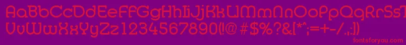 MediaSerialRegularDb-Schriftart – Rote Schriften auf violettem Hintergrund
