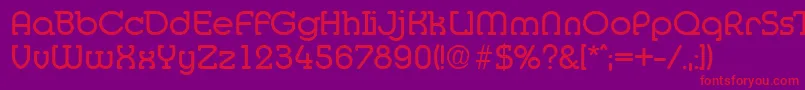 フォントMediaSerialRegularDb – 紫の背景に赤い文字