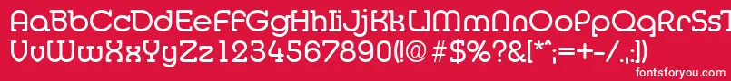 MediaSerialRegularDb-Schriftart – Weiße Schriften auf rotem Hintergrund