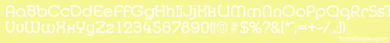 MediaSerialRegularDb Font – White Fonts on Yellow Background