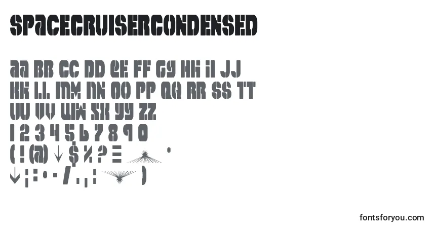 Schriftart SpaceCruiserCondensed – Alphabet, Zahlen, spezielle Symbole