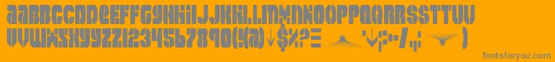 SpaceCruiserCondensed-Schriftart – Graue Schriften auf orangefarbenem Hintergrund