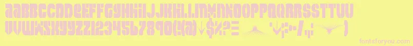 SpaceCruiserCondensed Font – Pink Fonts on Yellow Background