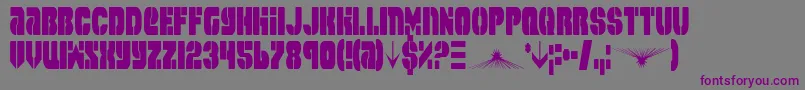 SpaceCruiserCondensed-Schriftart – Violette Schriften auf grauem Hintergrund