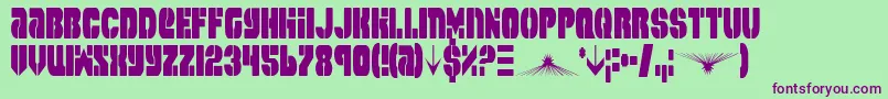SpaceCruiserCondensed Font – Purple Fonts on Green Background