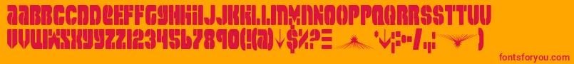 SpaceCruiserCondensed Font – Red Fonts on Orange Background