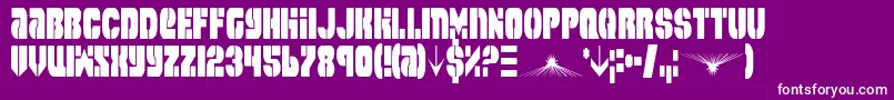 Шрифт SpaceCruiserCondensed – белые шрифты на фиолетовом фоне