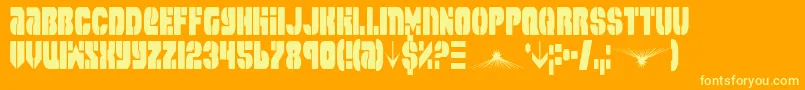 SpaceCruiserCondensed Font – Yellow Fonts on Orange Background