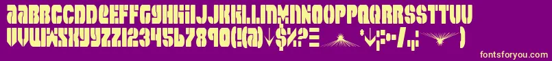 SpaceCruiserCondensed Font – Yellow Fonts on Purple Background