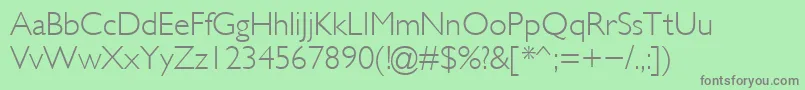フォントGalslight – 緑の背景に灰色の文字