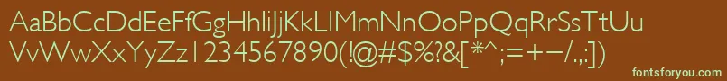 Шрифт Galslight – зелёные шрифты на коричневом фоне