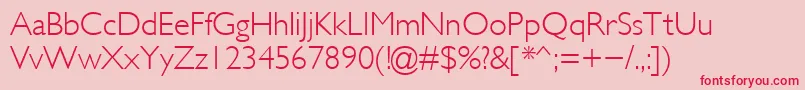 フォントGalslight – ピンクの背景に赤い文字