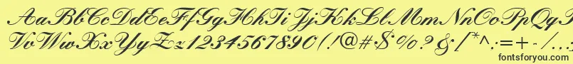 KastlebRegular Font – Black Fonts on Yellow Background