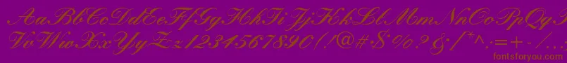 KastlebRegular Font – Brown Fonts on Purple Background