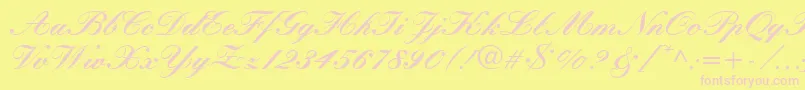 KastlebRegular Font – Pink Fonts on Yellow Background