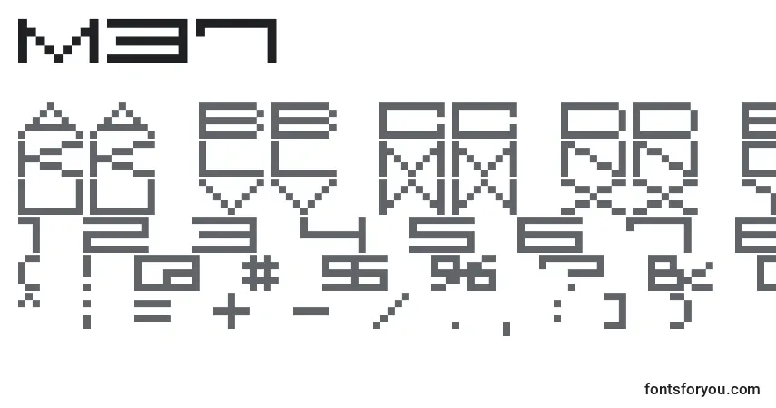 Schriftart M37 – Alphabet, Zahlen, spezielle Symbole