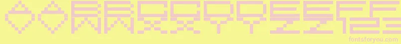 M37-Schriftart – Rosa Schriften auf gelbem Hintergrund