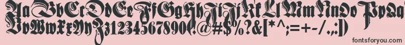 Schmaleanzeigenschriftzier Font – Black Fonts on Pink Background