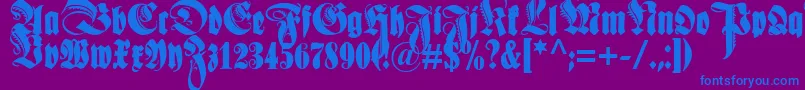 Schmaleanzeigenschriftzier Font – Blue Fonts on Purple Background