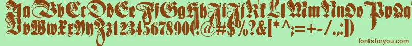 Schmaleanzeigenschriftzier Font – Brown Fonts on Green Background