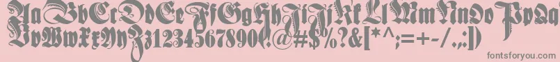 Schmaleanzeigenschriftzier Font – Gray Fonts on Pink Background