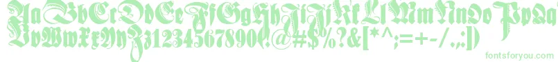 Schmaleanzeigenschriftzier Font – Green Fonts on White Background