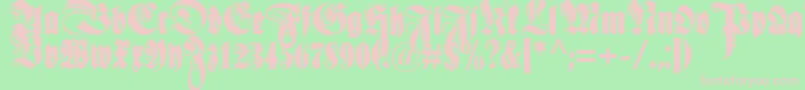Schmaleanzeigenschriftzier Font – Pink Fonts on Green Background
