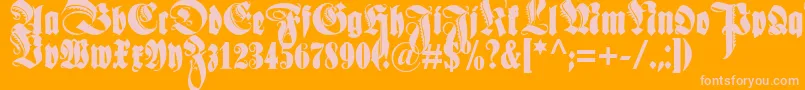 Schmaleanzeigenschriftzier Font – Pink Fonts on Orange Background