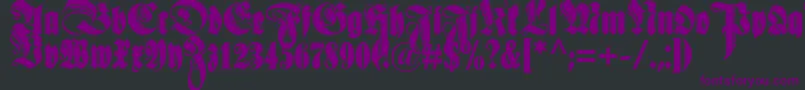 Schmaleanzeigenschriftzier Font – Purple Fonts on Black Background