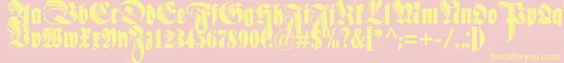 Schmaleanzeigenschriftzier Font – Yellow Fonts on Pink Background