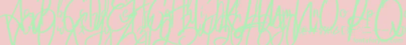 Hanabi Font – Green Fonts on Pink Background