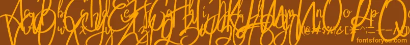 Hanabi Font – Orange Fonts on Brown Background