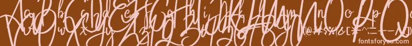 Hanabi Font – Pink Fonts on Brown Background