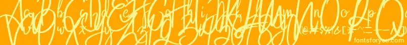 Hanabi Font – Yellow Fonts on Orange Background