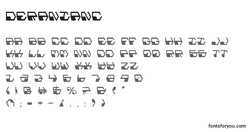 Schriftart Deranianc – Alphabet, Zahlen, spezielle Symbole