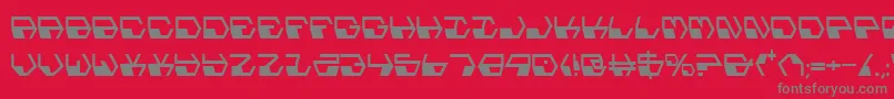 フォントDeranianc – 赤い背景に灰色の文字