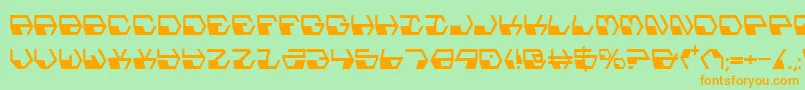 Deranianc-Schriftart – Orangefarbene Schriften auf grünem Hintergrund