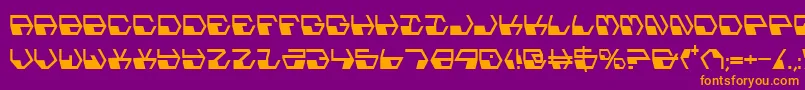 Deranianc-Schriftart – Orangefarbene Schriften auf violettem Hintergrund