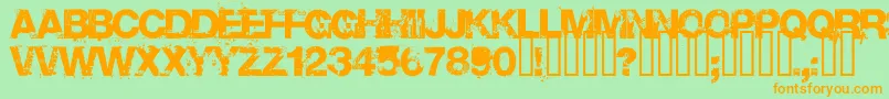 Base Font – Orange Fonts on Green Background