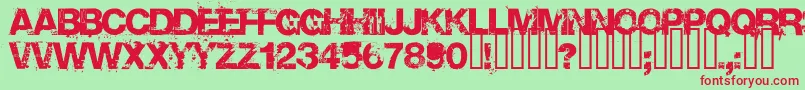 Base Font – Red Fonts on Green Background