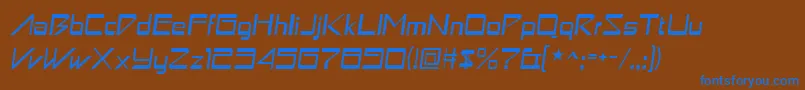 AstronBoyItalic Font – Blue Fonts on Brown Background