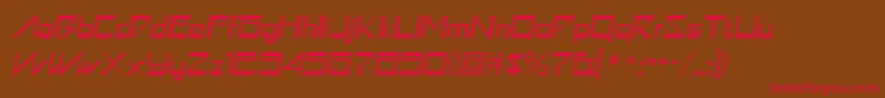 フォントAstronBoyItalic – 赤い文字が茶色の背景にあります。