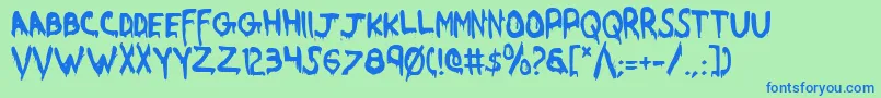 Werebeastc Font – Blue Fonts on Green Background