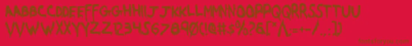 Werebeastc Font – Brown Fonts on Red Background